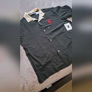Playboy Short Sleeve Button Down Camp Shirt